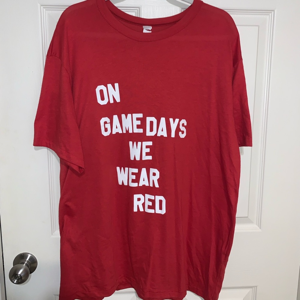 On game days we wear red t-shirt dress